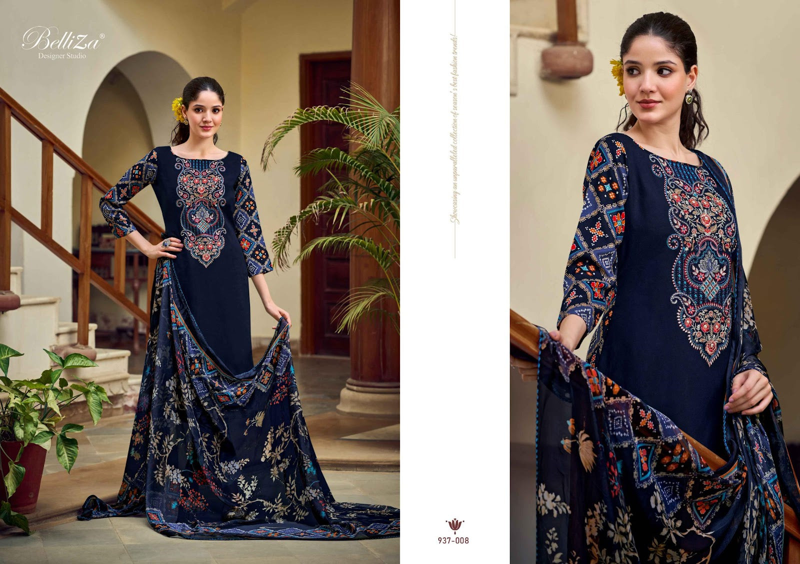 Zaisha Belliza Designer Studio Viscose Rayon Karachi Salwar Suits Exporter India