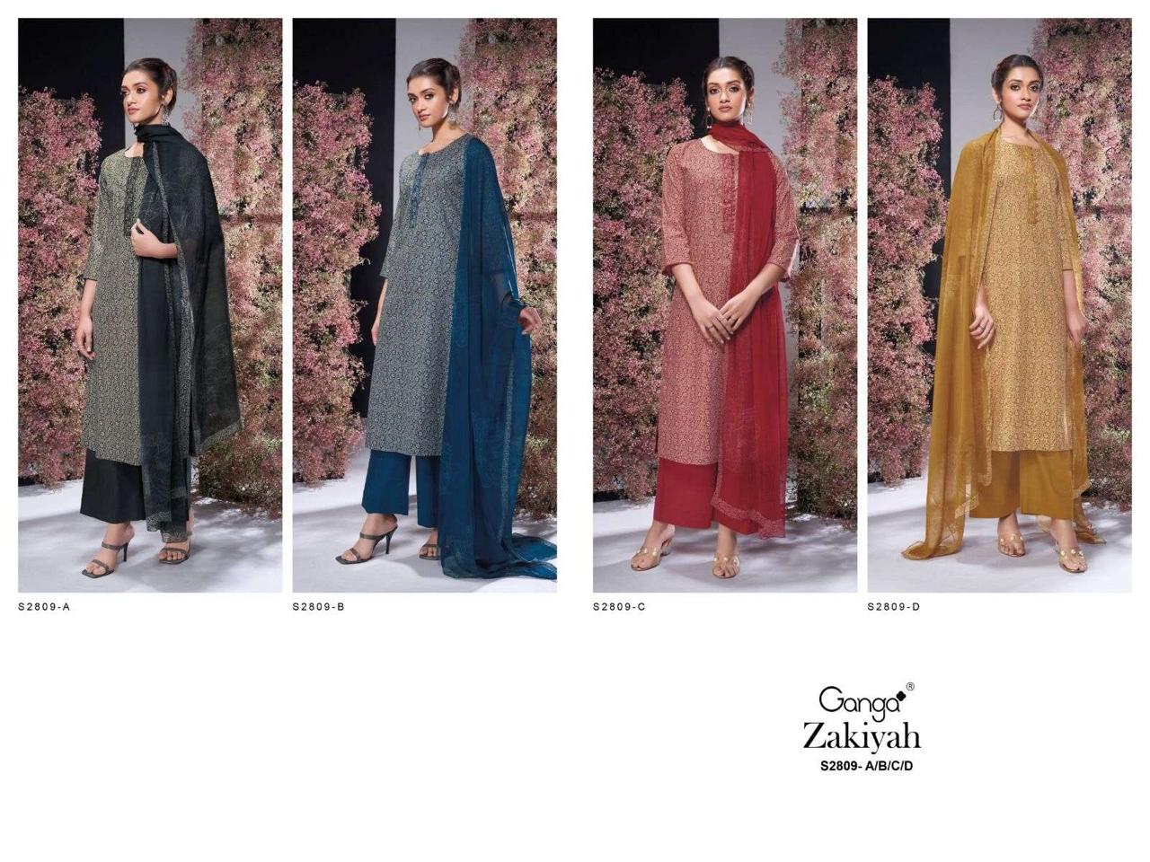 Zakiyah S2809 Ganga Cotton Plazzo Style Suits Wholesaler Gujarat