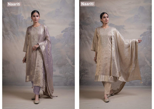 Zalata 2856 Naariti Tissue Silk Pant Style Suits Exporter Ahmedabad