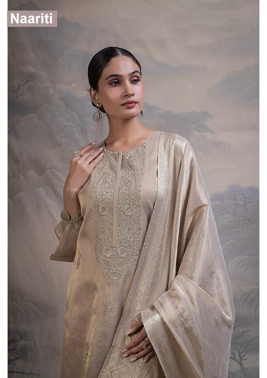 Zalata 2856 Naariti Tissue Silk Pant Style Suits Exporter Ahmedabad