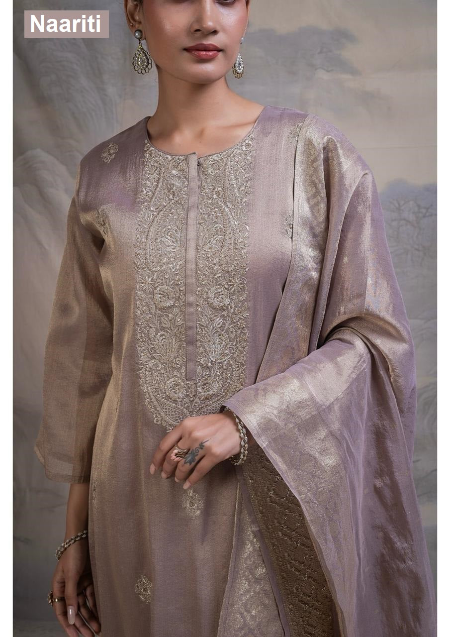 Zalata 2856 Naariti Tissue Silk Pant Style Suits Exporter Ahmedabad