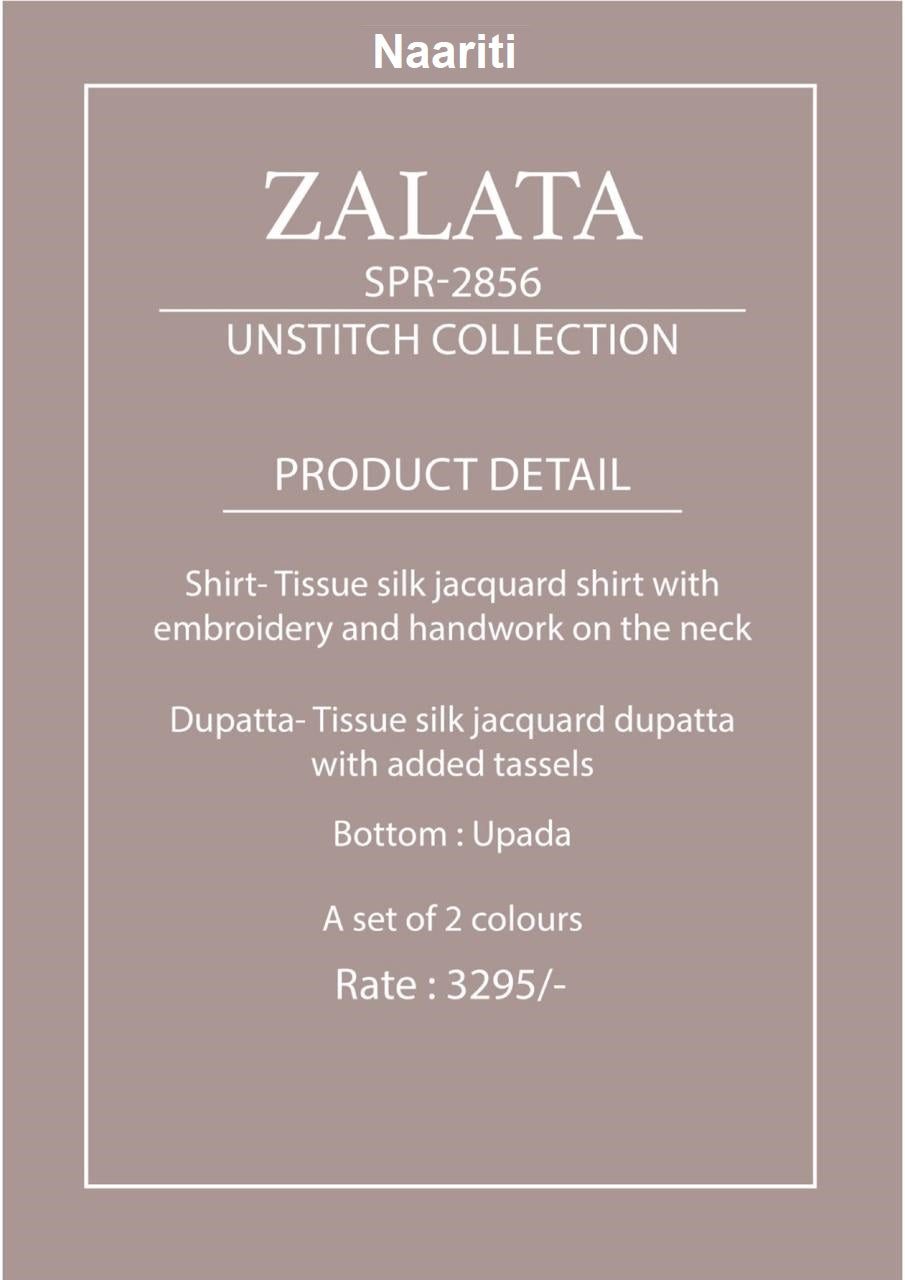 Zalata 2856 Naariti Tissue Silk Pant Style Suits Exporter Ahmedabad