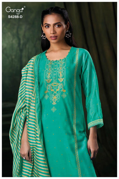 Zamira 4288 Ganga Bemberg Silk Salwar Suits Manufacturer Gujarat