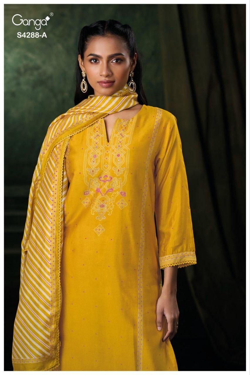 Zamira 4288 Ganga Bemberg Silk Salwar Suits Manufacturer Gujarat