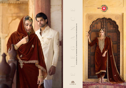 Zanaar Triple Aaa Viscose Velvet Suits Wholesaler India