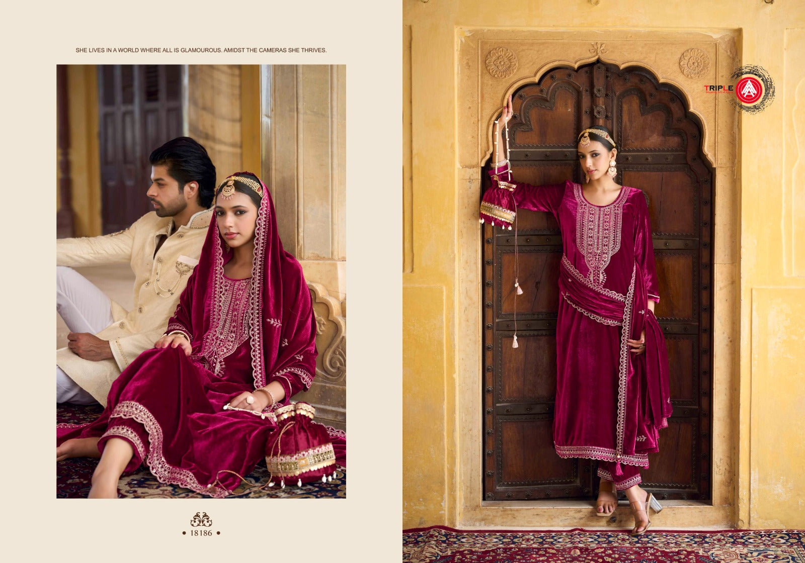 Zanaar Triple Aaa Viscose Velvet Suits Wholesaler India