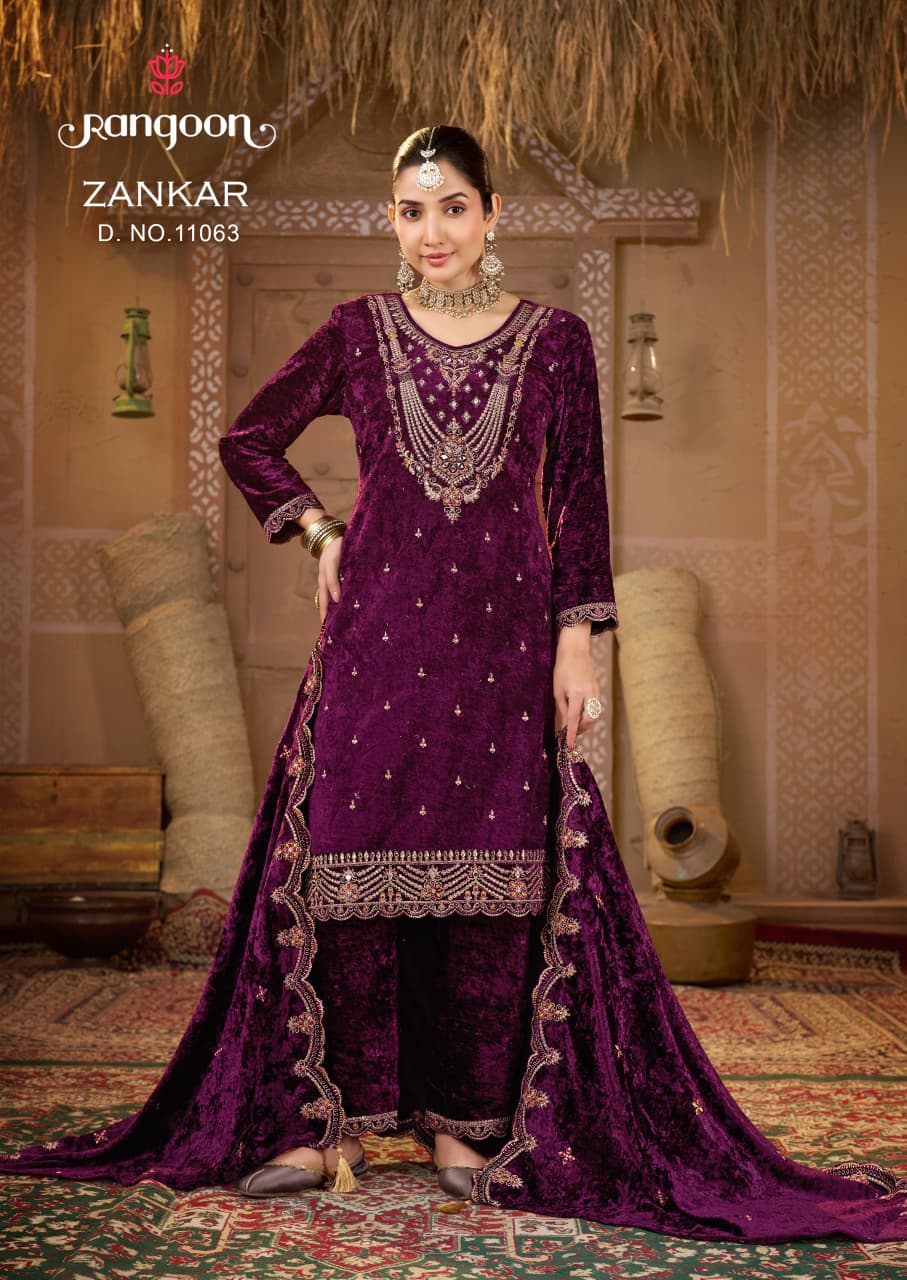 Zankar Rangoon Readymade Velvet Suits Manufacturer