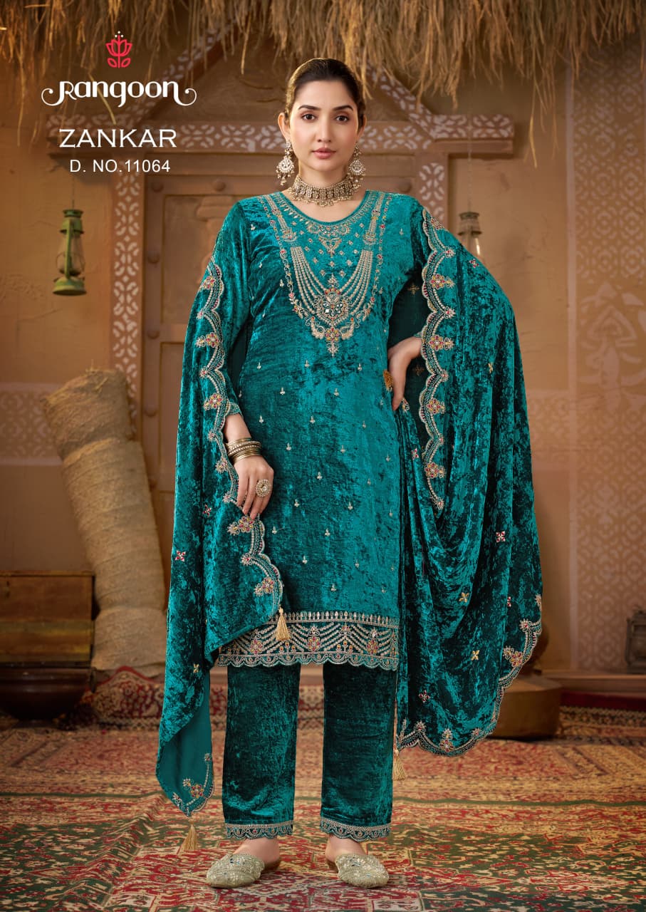 Zankar Rangoon Readymade Velvet Suits Manufacturer