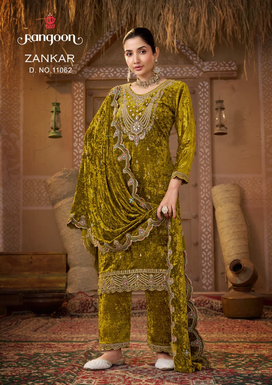 Zankar Rangoon Readymade Velvet Suits Manufacturer