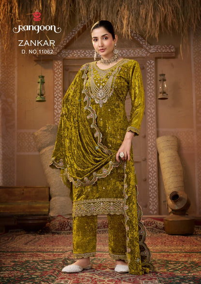Zankar Rangoon Readymade Velvet Suits Manufacturer