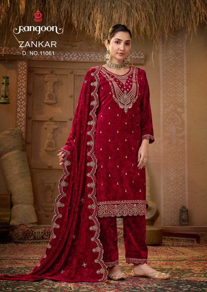 Zankar Rangoon Readymade Velvet Suits Manufacturer