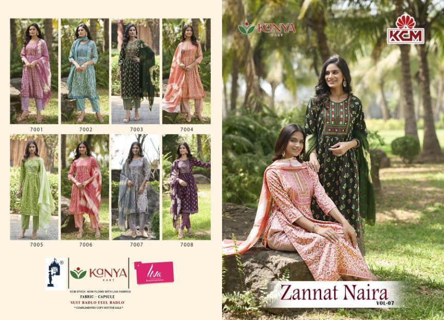 Zannat Naira Vol 7 Kanya Kcm Capsule Readymade Pant Style Suits Wholesaler Gujarat