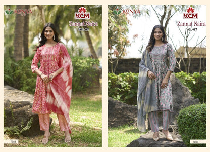 Zannat Naira Vol 7 Kanya Kcm Capsule Readymade Pant Style Suits Wholesaler Gujarat