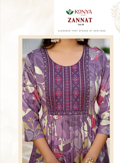 Zannat Vol 10 Kanya Kart Capsule Readymade Anarkali Suits Manufacturer