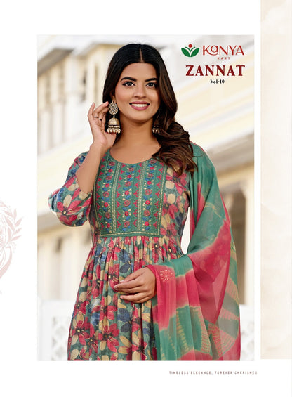 Zannat Vol 10 Kanya Kart Capsule Readymade Anarkali Suits Manufacturer