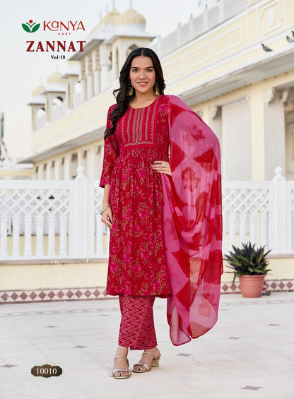 Zannat Vol 10 Kanya Kart Capsule Readymade Anarkali Suits Manufacturer