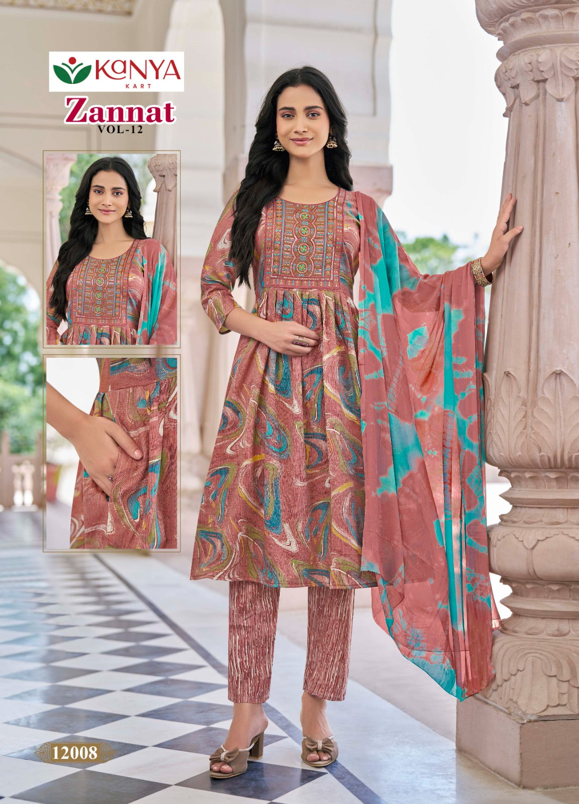 Zannat Vol 12 Kanya Kart Capsule Readymade Anarkali Suits Wholesaler Ahmedabad