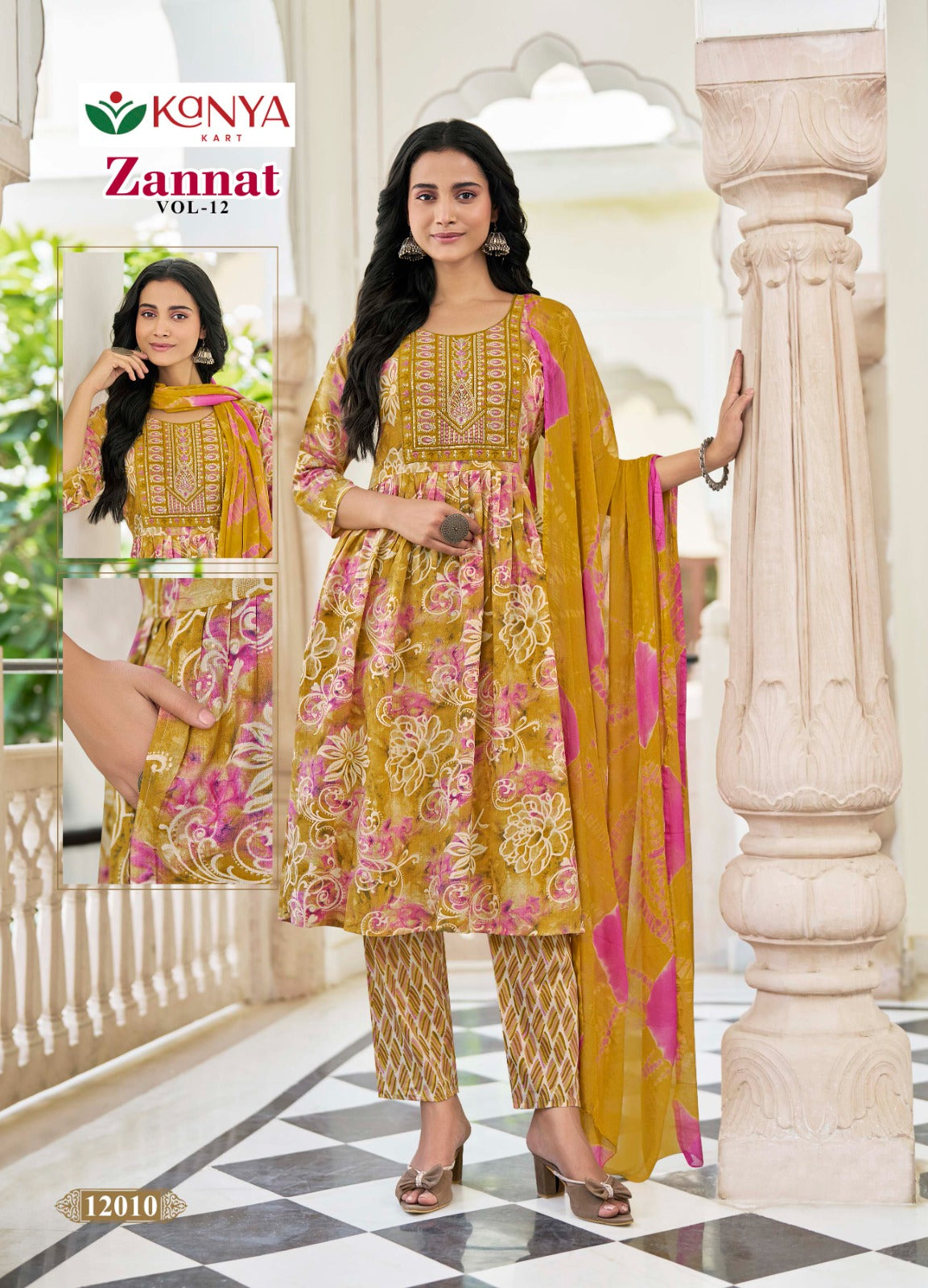 Zannat Vol 12 Kanya Kart Capsule Readymade Anarkali Suits Wholesaler Ahmedabad