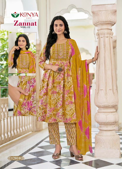Zannat Vol 12 Kanya Kart Capsule Readymade Anarkali Suits Wholesaler Ahmedabad