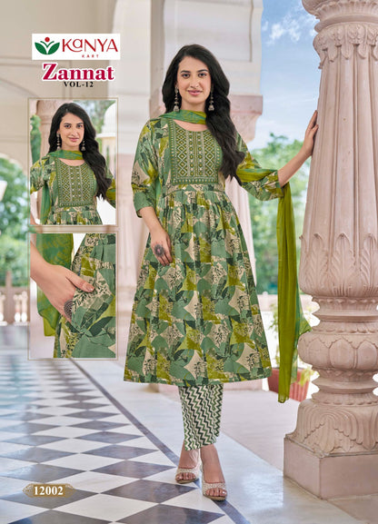 Zannat Vol 12 Kanya Kart Capsule Readymade Anarkali Suits Wholesaler Ahmedabad
