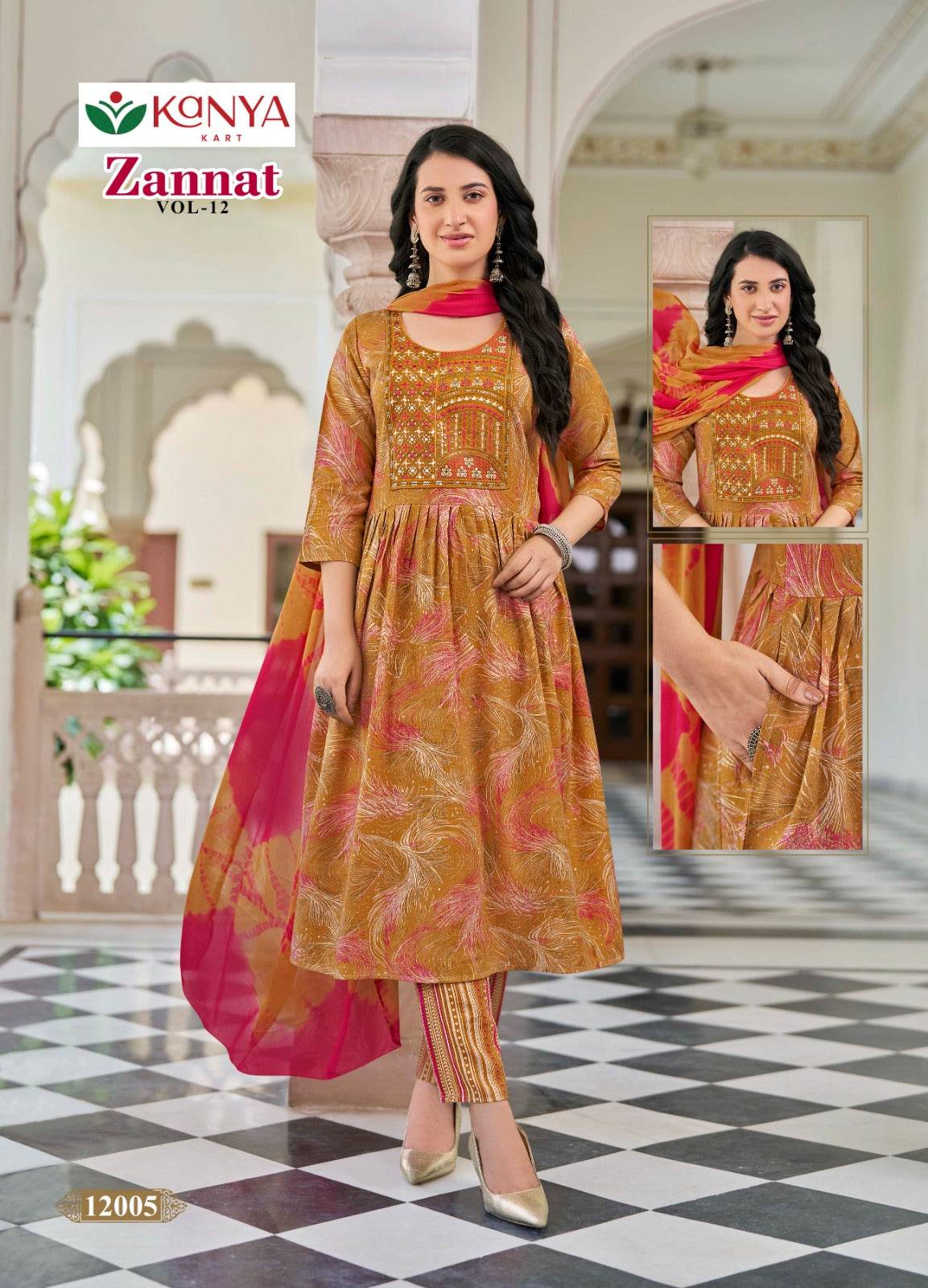 Zannat Vol 12 Kanya Kart Capsule Readymade Anarkali Suits Wholesaler Ahmedabad