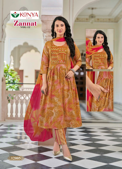 Zannat Vol 12 Kanya Kart Capsule Readymade Anarkali Suits Wholesaler Ahmedabad