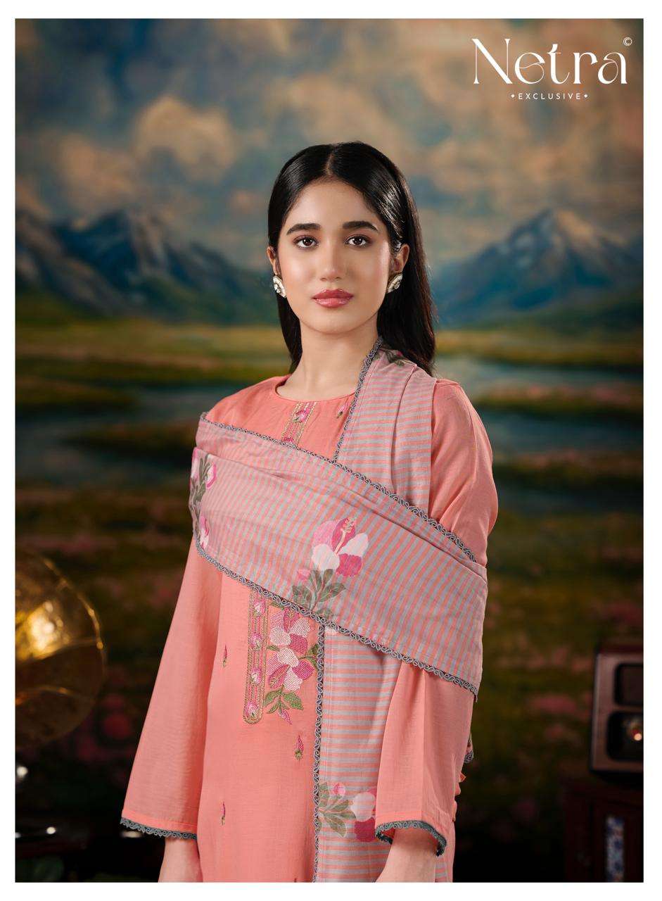 Zanya Netra Banarasi Pant Style Suits Exporter Ahmedabad