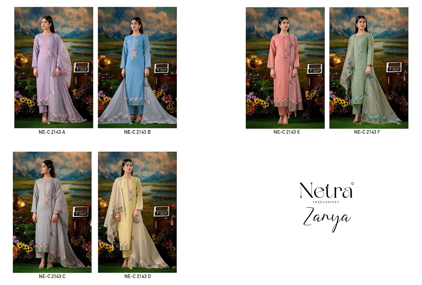 Zanya Netra Banarasi Pant Style Suits Exporter Ahmedabad