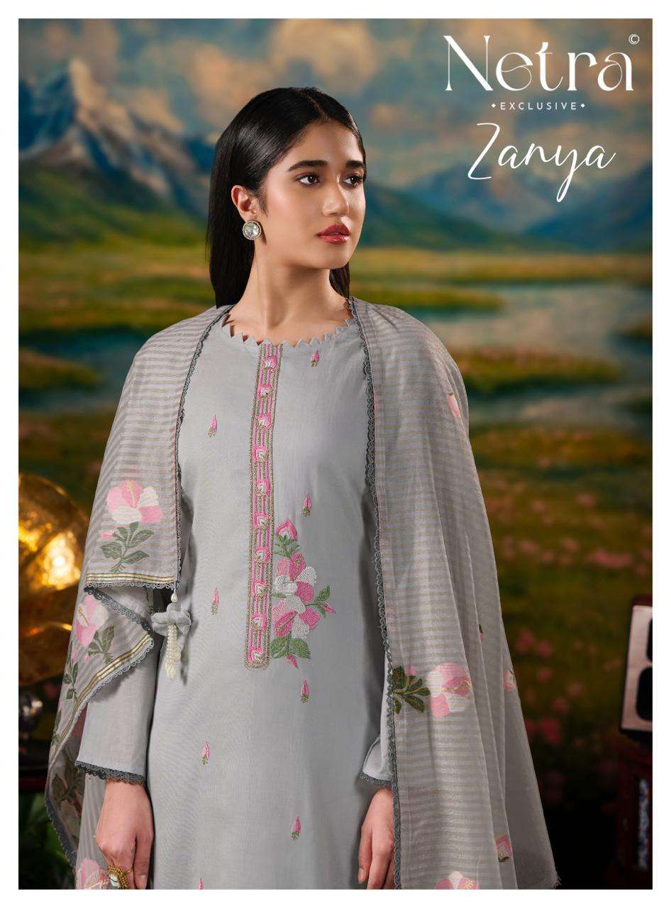 Zanya Netra Banarasi Pant Style Suits Exporter Ahmedabad