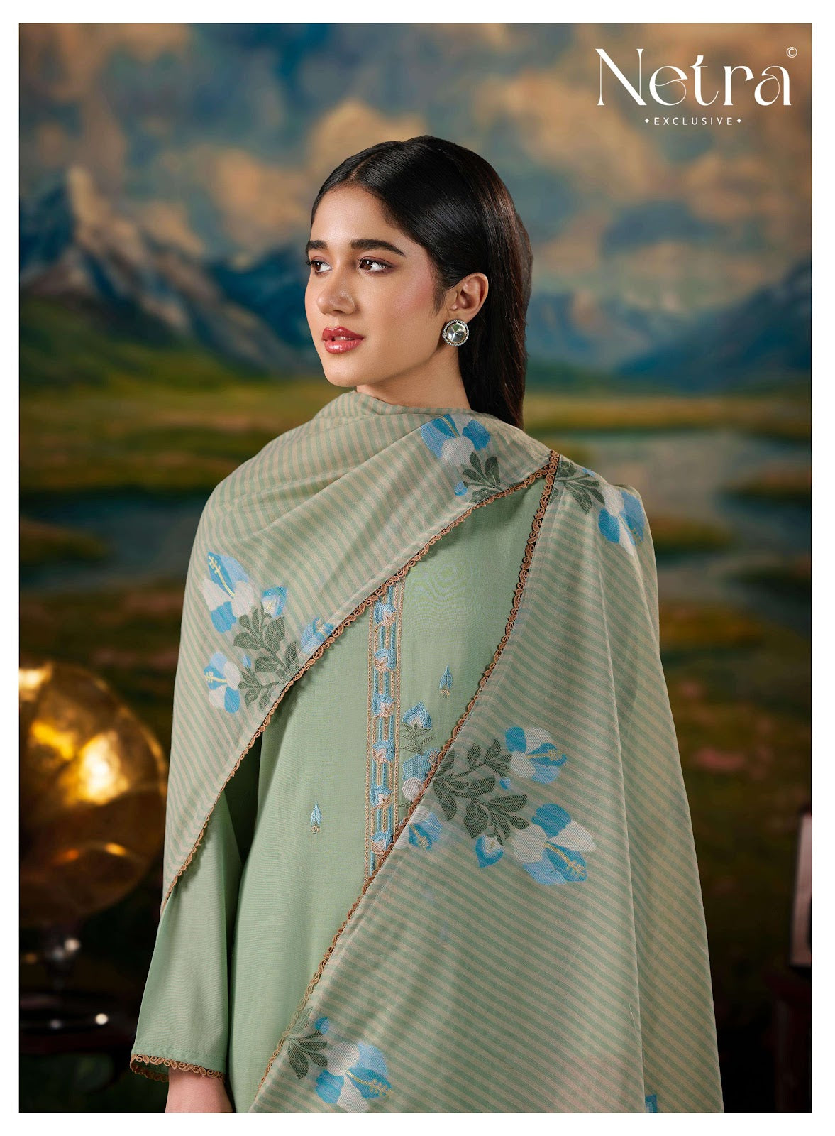 Zanya Netra Banarasi Pant Style Suits Exporter Ahmedabad