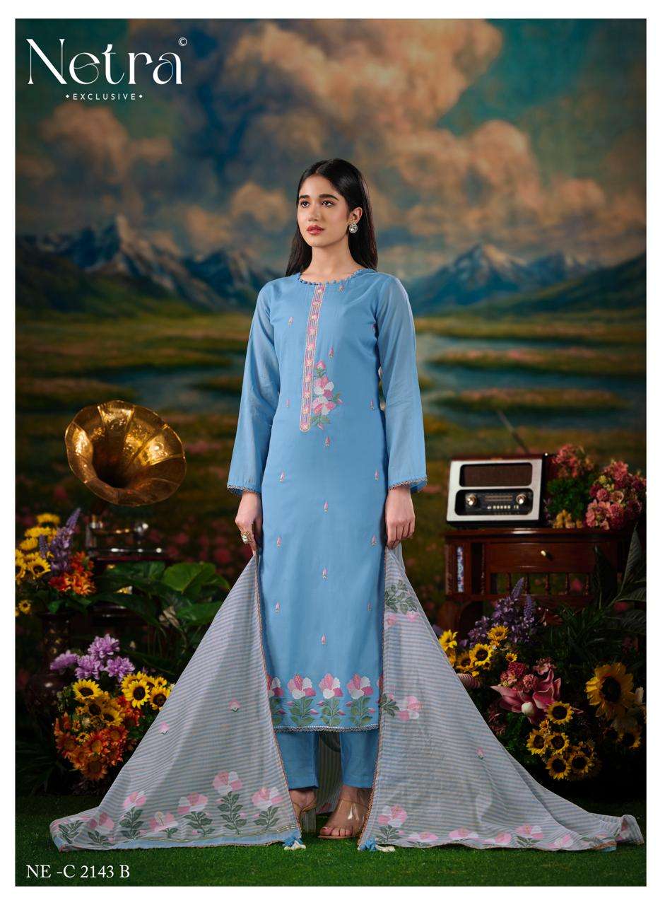 Zanya Netra Banarasi Pant Style Suits Exporter Ahmedabad