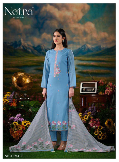 Zanya Netra Banarasi Pant Style Suits Exporter Ahmedabad