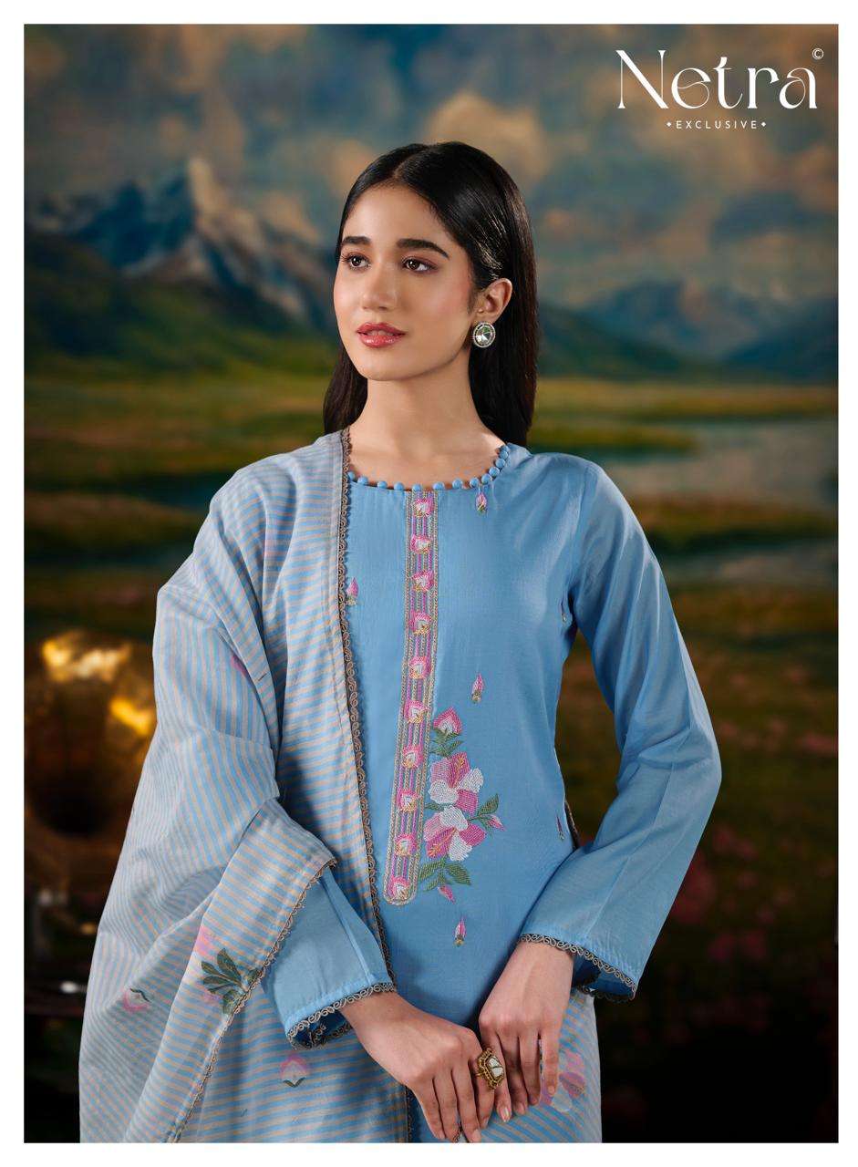 Zanya Netra Banarasi Pant Style Suits Exporter Ahmedabad
