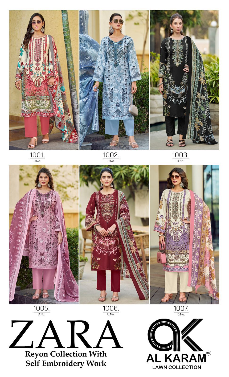Zara Al Karam Cotton Rayon Karachi Salwar Suits Exporter Ahmedabad