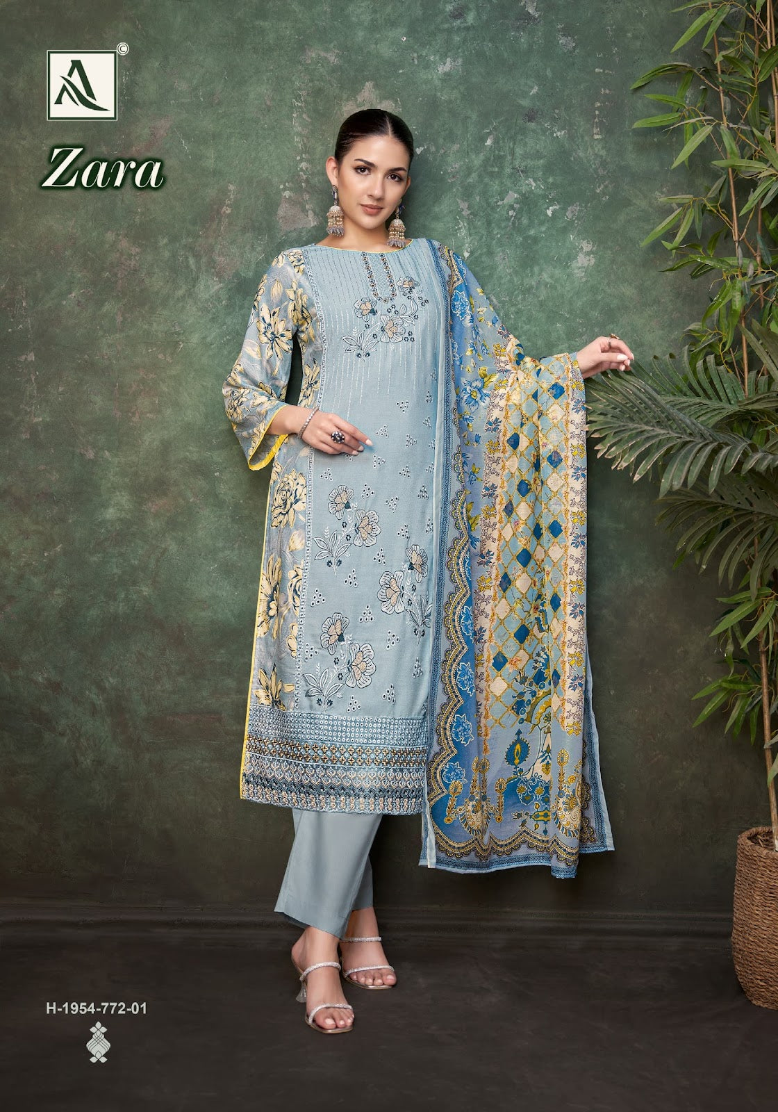 Zara Alok Viscose Reyon Karachi Salwar Suits Supplier Ahmedabad