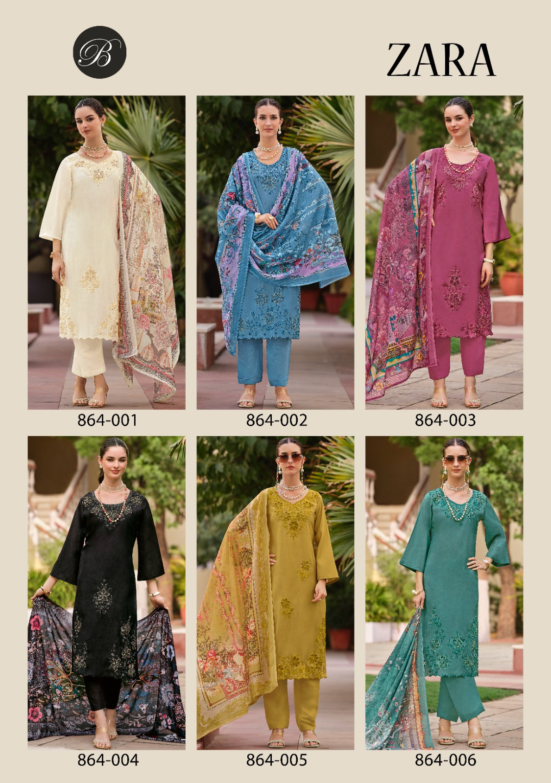 Zara Belliza Designer Studio Roman Silk Karachi Salwar Suits Manufacturer