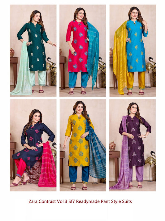 Zara Contrast Vol 3 Sf7 Vetican Readymade Pant Style Suits Manufacturer