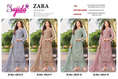 Zara Efgh Sajida Organza Pakistani Salwar Suits Manufacturer India