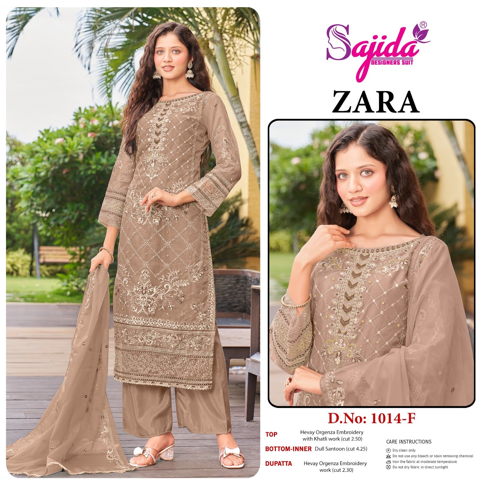 Zara Efgh Sajida Organza Pakistani Salwar Suits Manufacturer India