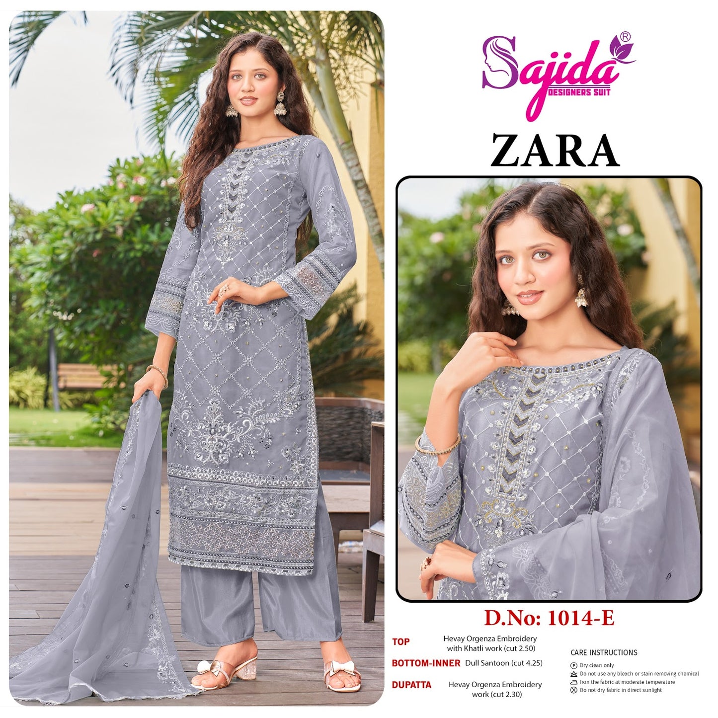 Zara Efgh Sajida Organza Pakistani Salwar Suits Manufacturer India
