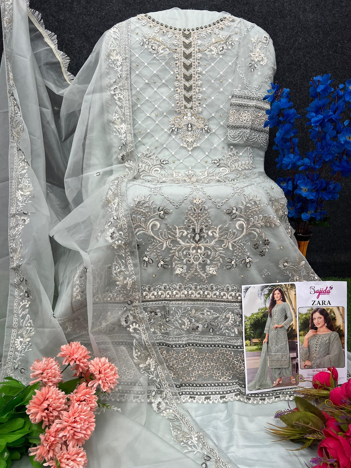 Zara Efgh Sajida Organza Pakistani Salwar Suits Manufacturer India