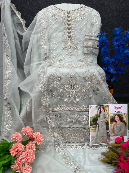 Zara Efgh Sajida Organza Pakistani Salwar Suits Manufacturer India