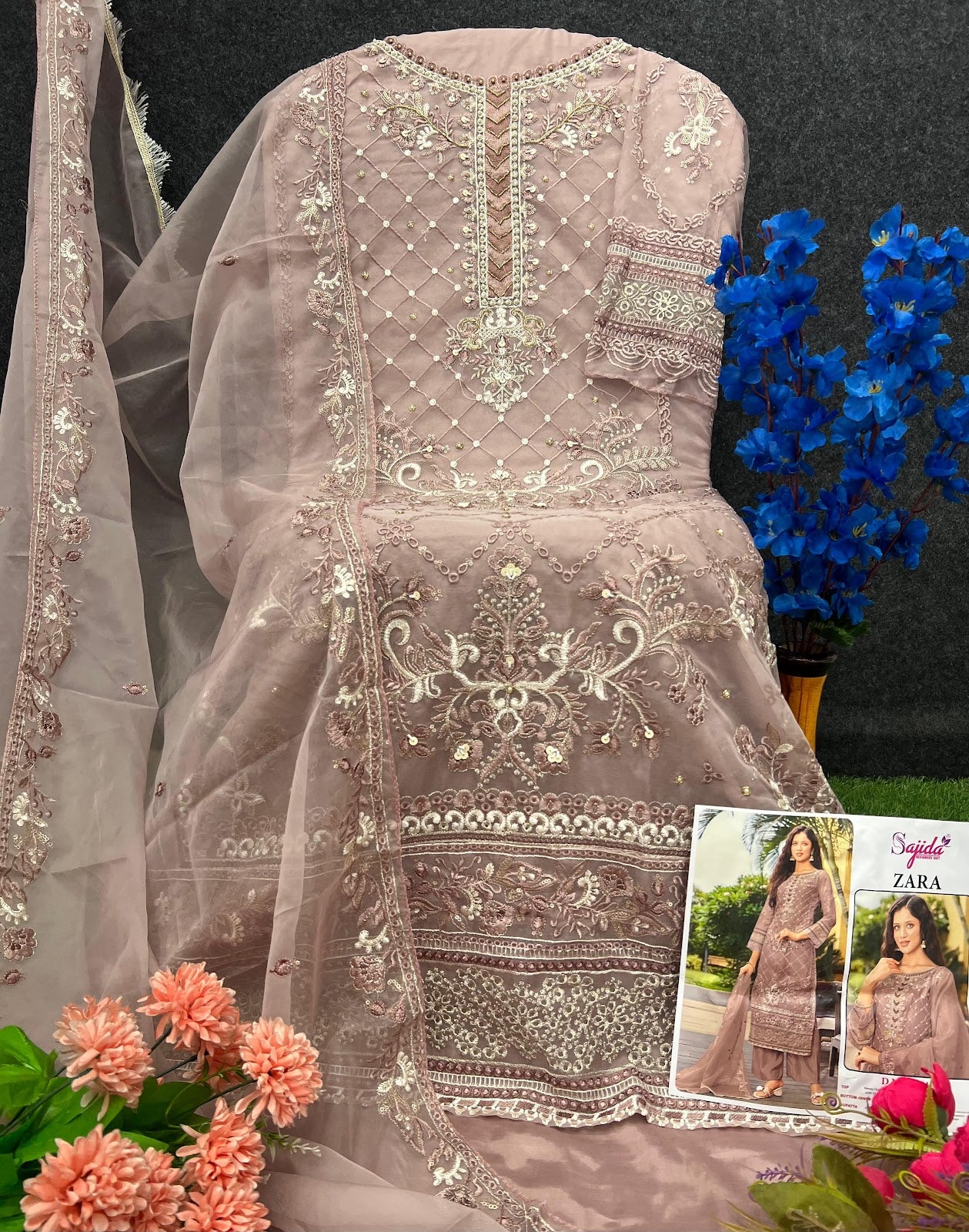 Zara Efgh Sajida Organza Pakistani Salwar Suits Manufacturer India