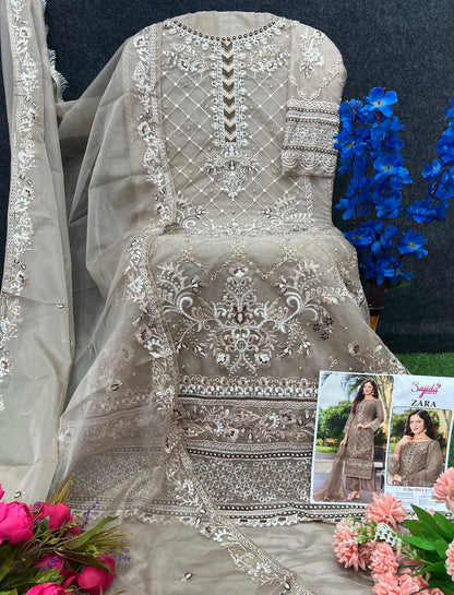 Zara Efgh Sajida Organza Pakistani Salwar Suits Manufacturer India