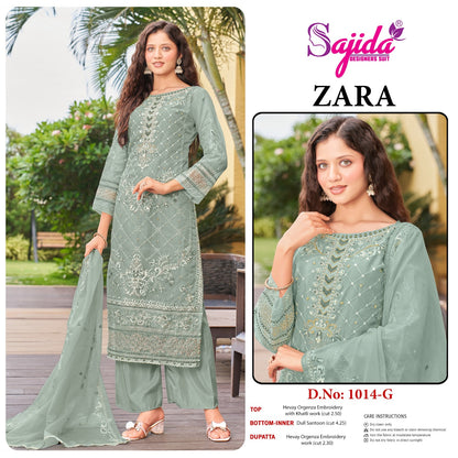 Zara Efgh Sajida Organza Pakistani Salwar Suits Manufacturer India