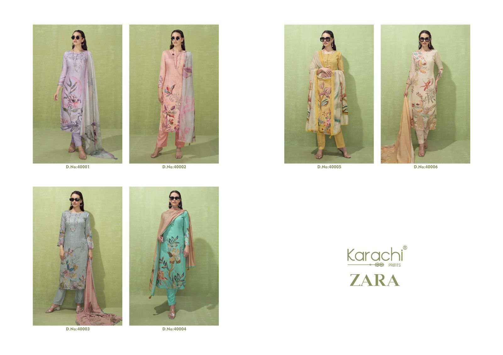 Zara Karachi Prints Jam Silk Pant Style Suits Supplier Gujarat