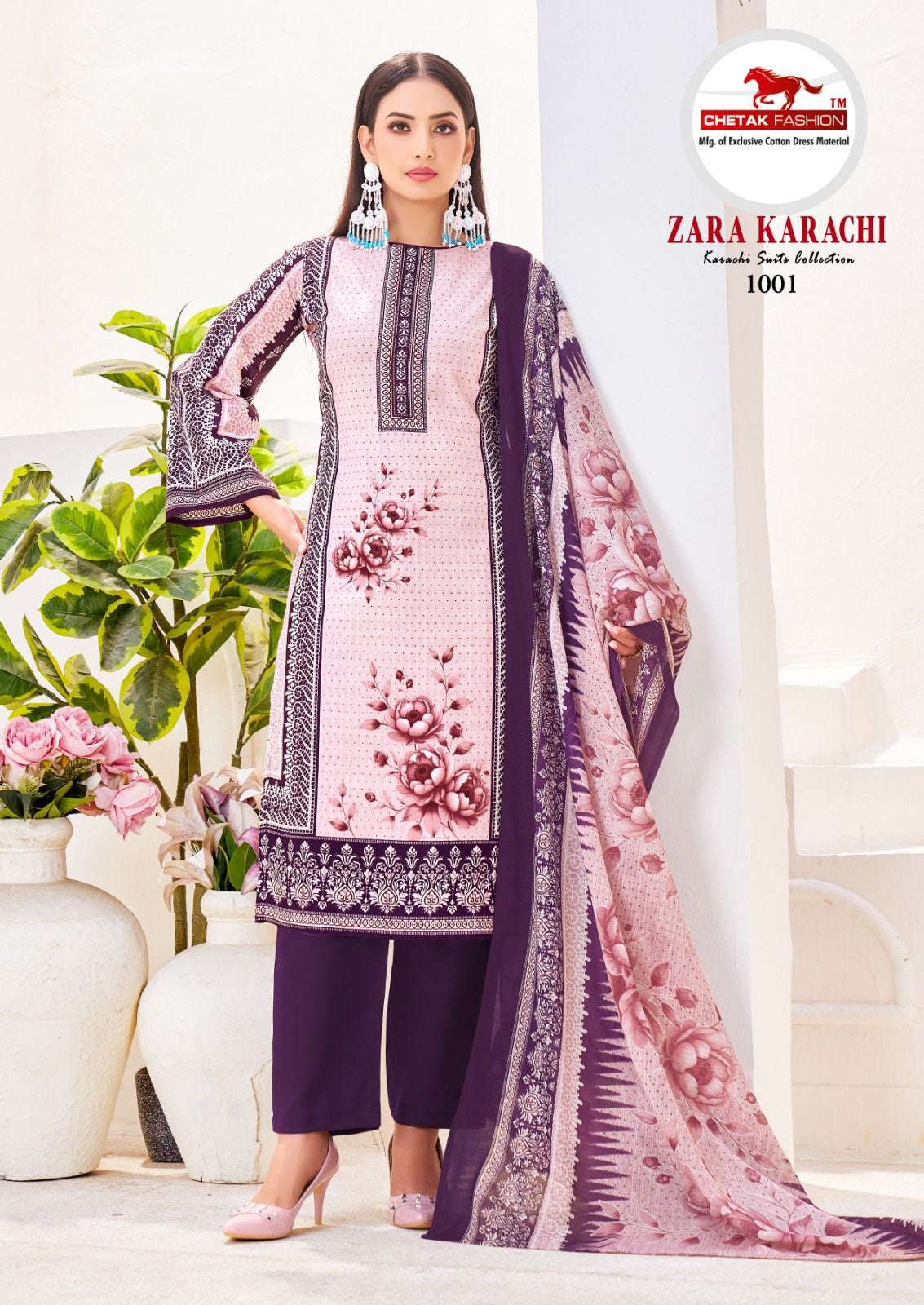 Zara Karachi Vol 1 Chetak Fashion Cotton Salwar Suits Wholesale Price