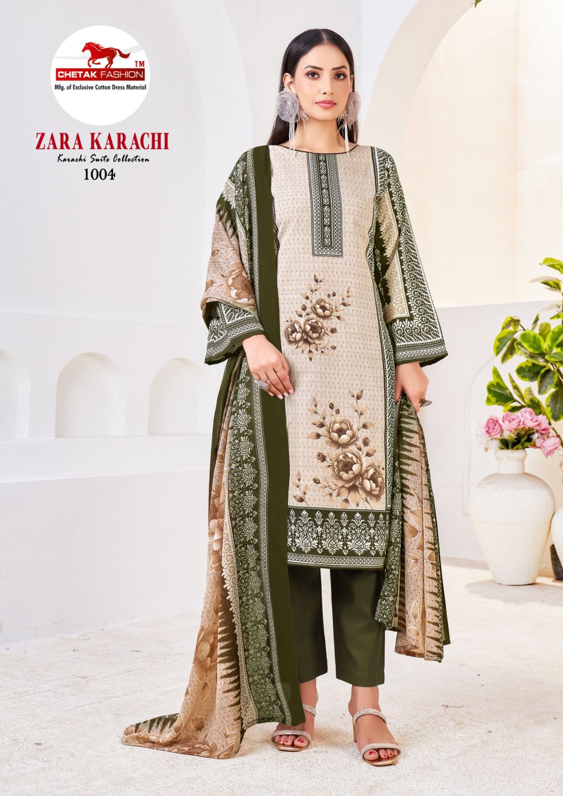 Zara Karachi Vol 1 Chetak Fashion Cotton Salwar Suits Wholesale Price