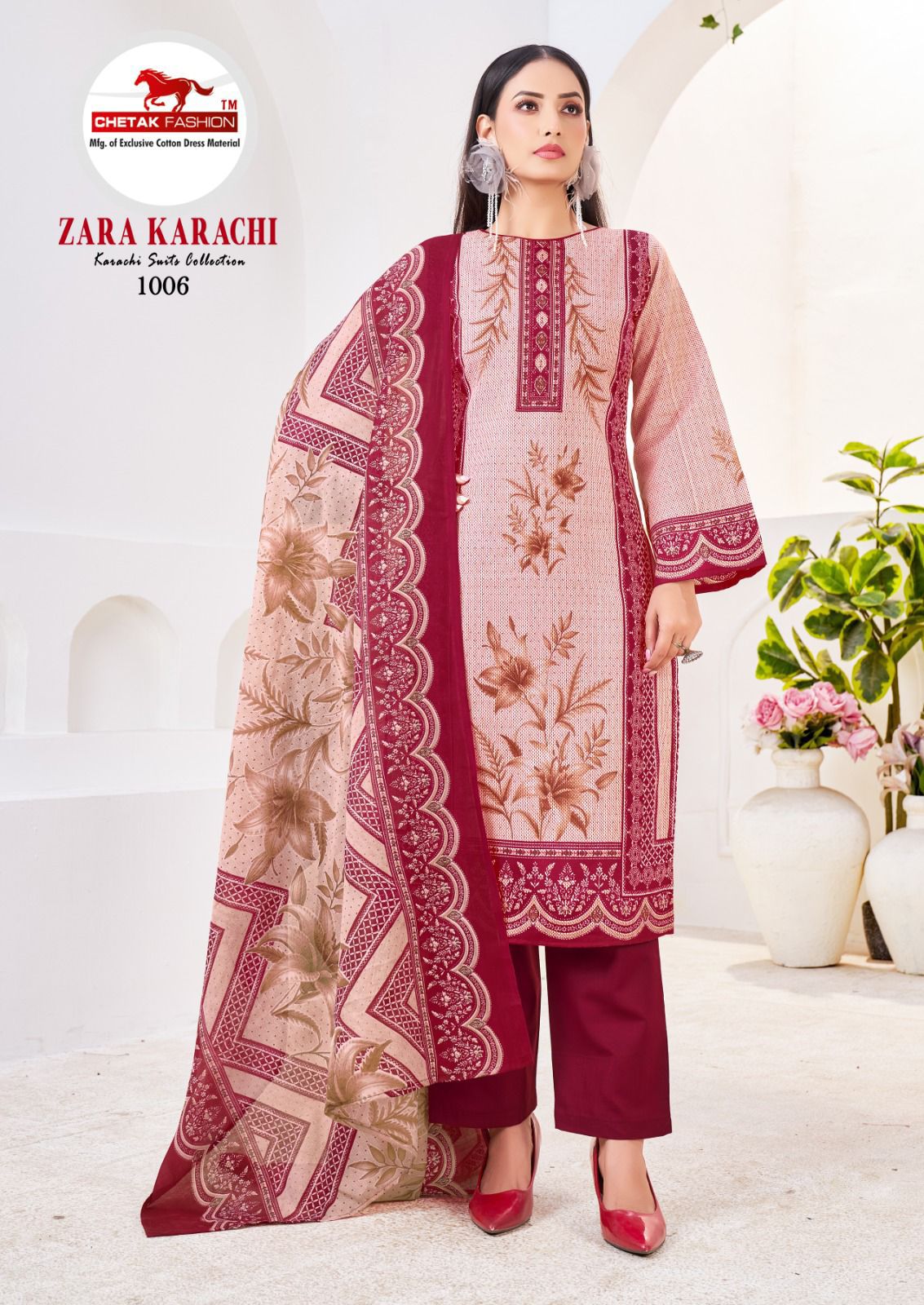 Zara Karachi Vol 1 Chetak Fashion Cotton Salwar Suits Wholesale Price