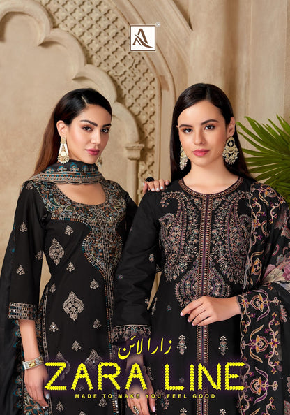Zara Line Alok Cotton Cambric Karachi Salwar Suits Wholesale Rate